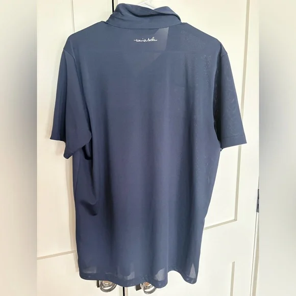 Travis Mathew Navy Polo with Stars and Red-White Stripe Panel - Picture 3 of 3